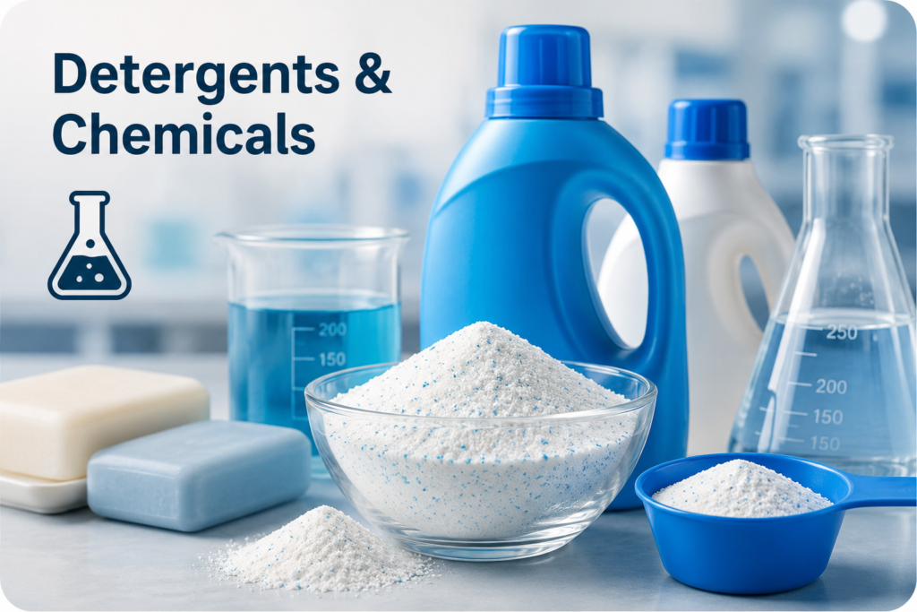 Dolomite detergents and chemicals