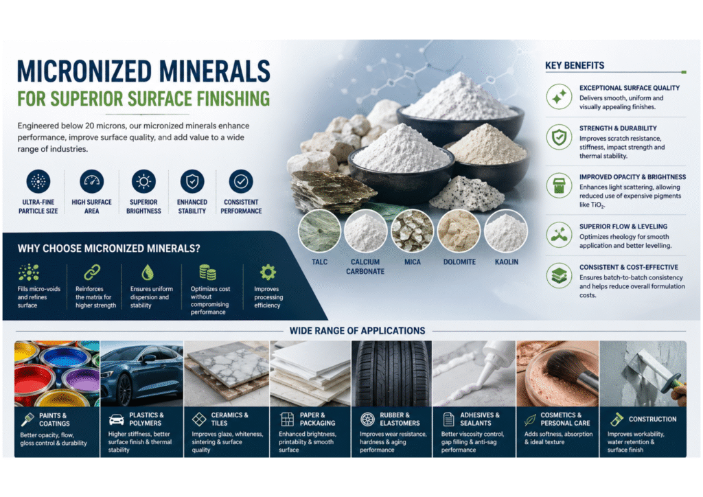 The Role of Micronized Minerals in High Performance Surface Finishing Industries micronized mineral image